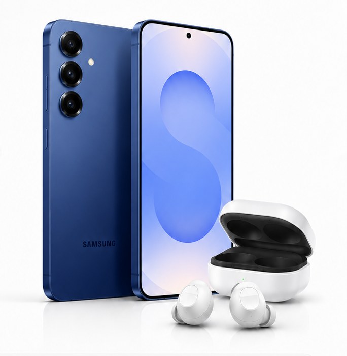 Samsung Galaxy S25 Silver Shadow con Galaxy Buds FE